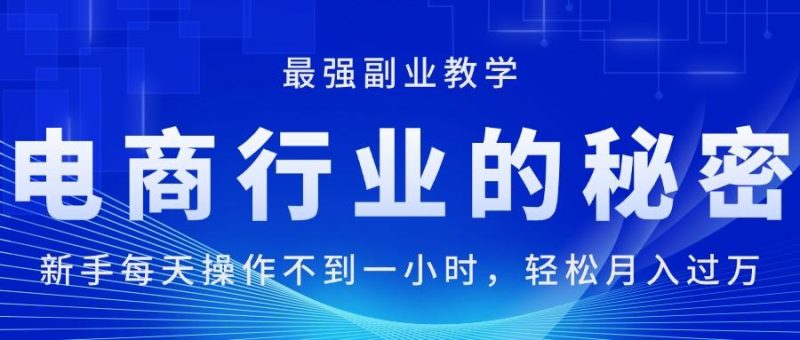 电商行业的秘密,新手每天操作不到一小时,月入过万轻轻松松,最强副业…-一人公司创业项目 - 淘金吧