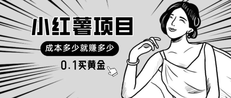 小红薯暴力项目，0.1买黄金。操作简单，日入无上限，可无限扩大。-淘金吧副业资源站