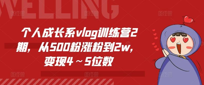 个人成长系vlog训练营2期，从500粉涨粉到2w，变现4～5位数-一人公司创业项目 - 淘金吧