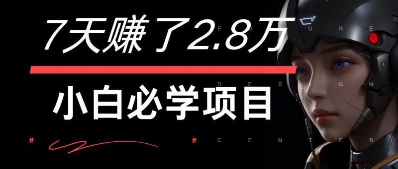 7天赚了2.8万！每单利润最少500+，轻松月入7万+小白有手就行-淘金吧副业资源站