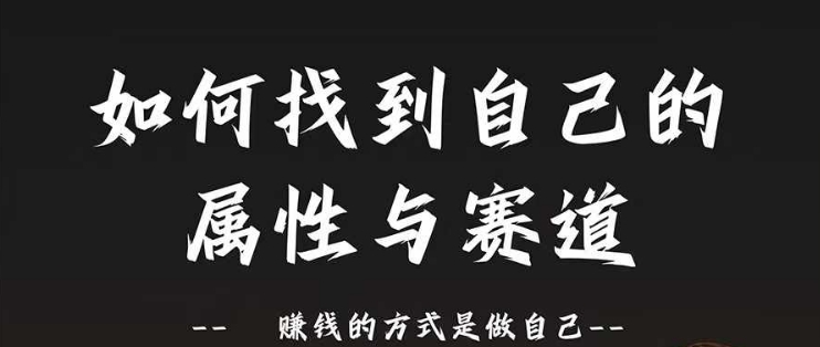 赛道和属性2.0：如何找到自己的属性与赛道，赚钱的方式是做自己-淘金吧副业资源站