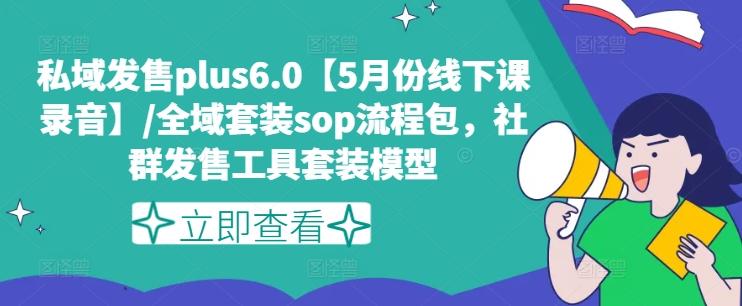 私域发售plus6.0【5月份线下课录音】/全域套装sop流程包，社群发售工具套装模型-一人公司创业项目 - 淘金吧