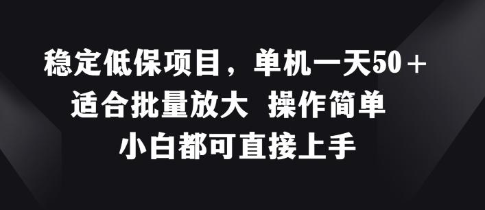 稳定低保项目，单机一天50+适合批量放大 操作简单 小白都可直接上手【揭秘】-一人公司创业项目 - 淘金吧