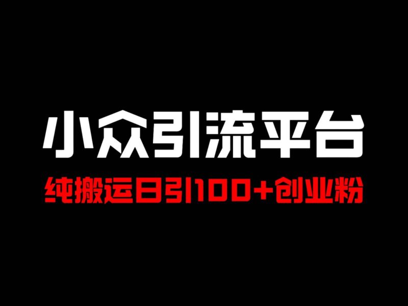 冷门引流平台,纯搬运日引100+高质量年轻创业粉!-一人公司创业项目 - 淘金吧