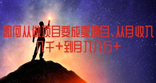 如何从做项目变成卖项目，从月收入几千到月入几万【揭秘】-一人公司创业项目 - 淘金吧