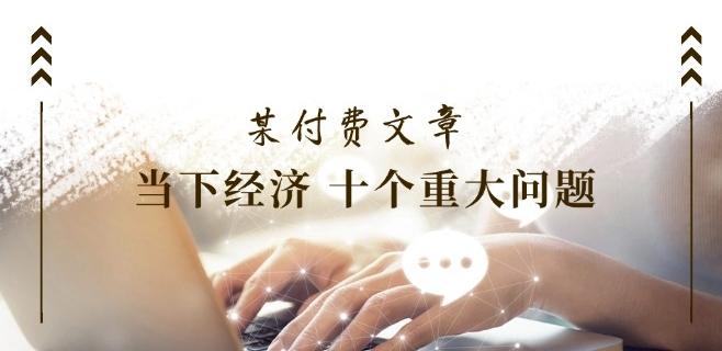 某付费文章《当下经济 十个重大问题》覆盖了大家关心的全部经济类话题-淘金吧副业资源站
