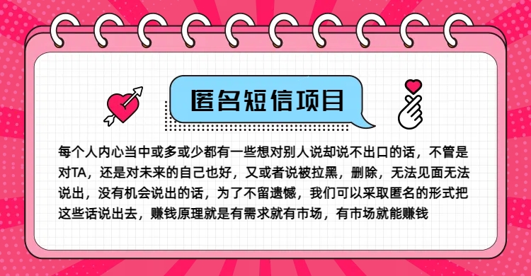 冷门小众赚钱项目，匿名短信，玩转信息差，月入五位数【揭秘】-一人公司创业项目 - 淘金吧