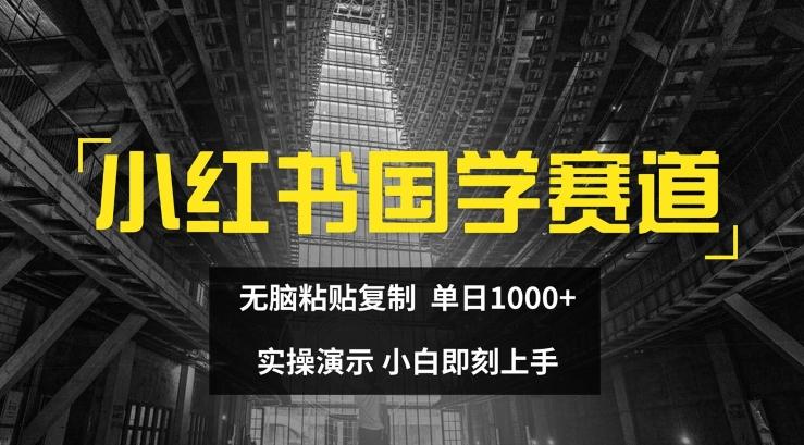 小红书国学赛道，无脑粘贴复制，单日1K，实操演示，小白即刻上手【揭秘】-一人公司创业项目 - 淘金吧