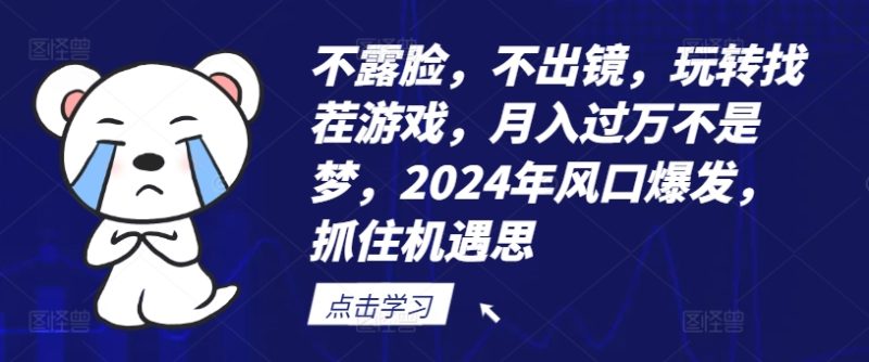 不露脸，不出镜，玩转找茬游戏，月入过万不是梦，2024年风口爆发，抓住机遇【揭秘】-淘金吧副业资源站