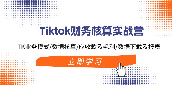 Tiktok财务核算实战营：TK业务模式/数据核算/应收款及毛利/数据下载及报表-一人公司创业项目 - 淘金吧