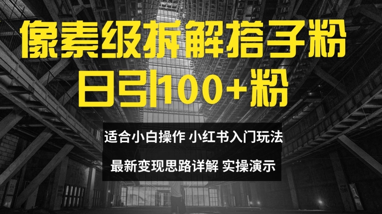 像素级拆解搭子粉,日引100+,小白看完可上手,最新变现思路详解【揭秘】-一人公司创业项目 - 淘金吧