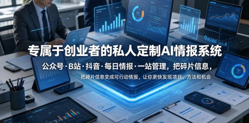 专属于创业者的私人定制AI情报系统,公众号·B站·抖音·每日情报·一站管理,把碎片信息变成可行动情报,让你更快发现项目、方法和机会-一人公司创业项目 - 淘金吧