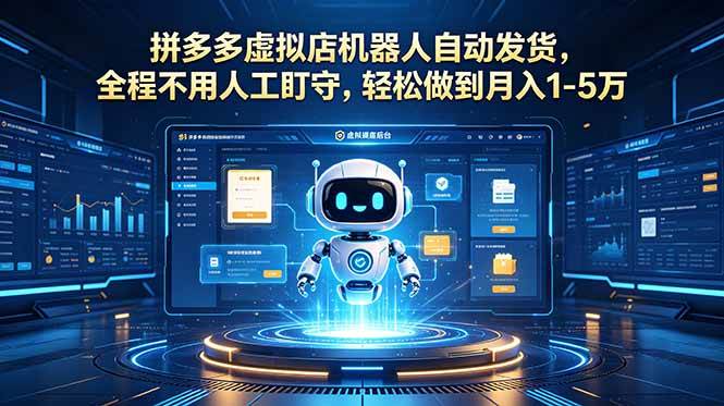 (18779期)拼多多虚拟店机器人自动发货,全程不用人工盯守,轻松做到月入 1-5 万-一人公司创业项目 - 淘金吧