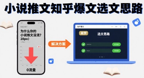 为什么你的小说推文没流量?小说推文知乎爆文选文思路-一人公司创业项目 - 淘金吧