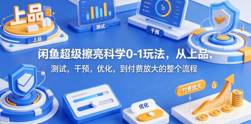 闲鱼超级擦亮科学0-1玩法,从上品,测试,干预,优化,到付费放大的整个流程-一人公司创业项目 - 淘金吧