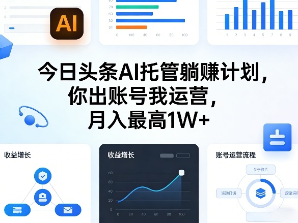 今日头条AI托管躺賺计划,你出账号我运营,月入最高1W+【揭秘】-一人公司创业项目 - 淘金吧