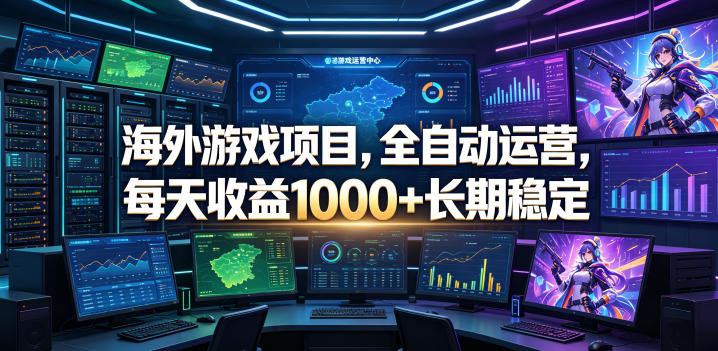 海外游戏项目,全自动运营,每天收益1000+长期稳定【揭秘】-一人公司创业项目 - 淘金吧