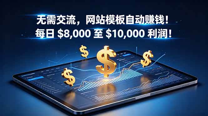 (18854期)无需交流,网站模板自动赚钱!每日 $8,000 至 $10,000 利润!【原创双语字幕】-一人公司创业项目 - 淘金吧