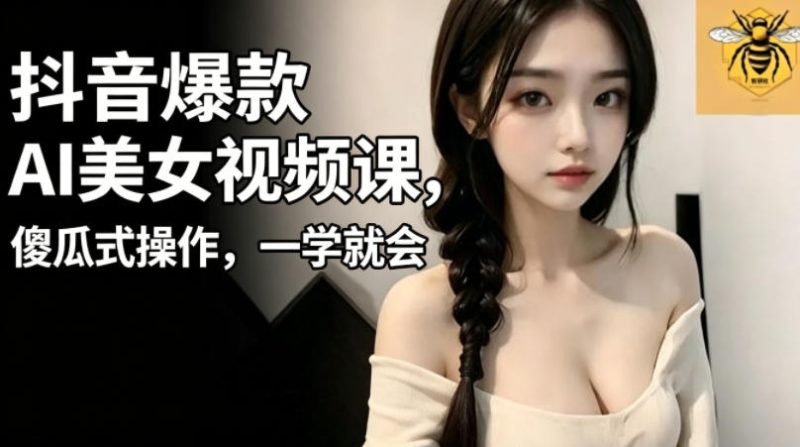抖音爆款AI美女视频课，傻瓜式操作，一学就会，1个小就能上手-一人公司创业项目 - 淘金吧