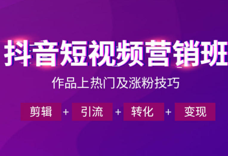 抖音短视频运营班，一门课学会作品上热门及涨粉技巧，引流转化剪辑变现（2026年5月）-一人公司创业项目 - 淘金吧