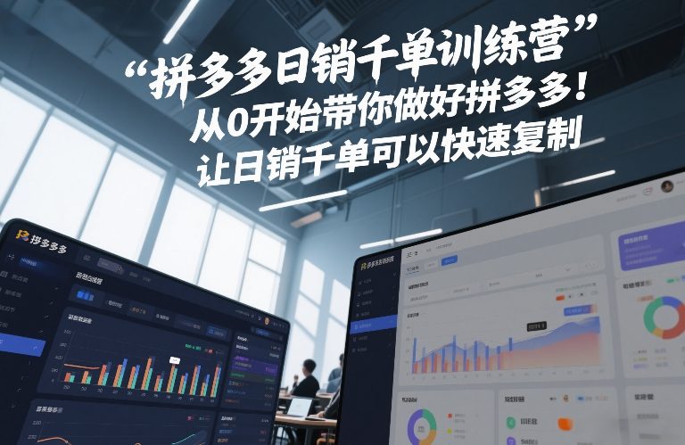 拼多多日销千单训练营,从0开始带你做好拼多多,让日销千单可以快速复制(更新26年5月)-一人公司创业项目 - 淘金吧