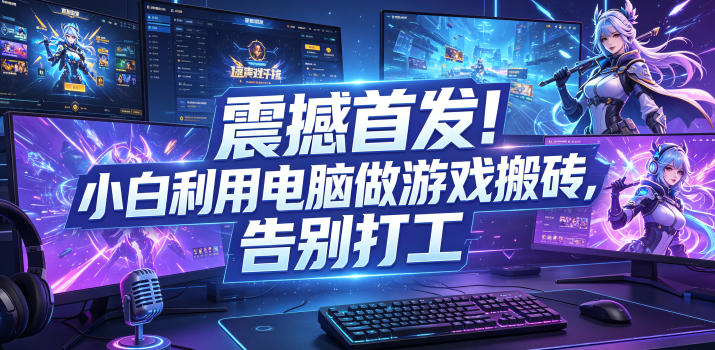 震撼首发!小白利用电脑做游戏搬砖,告别打工【揭秘】-一人公司创业项目 - 淘金吧