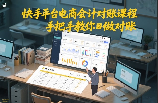 快手平台电商会计对账课程，手把手教你做对账-一人公司创业项目 - 淘金吧
