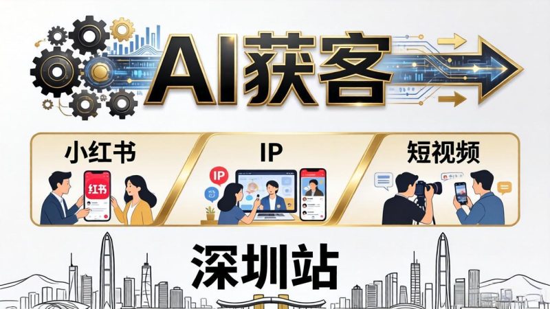 2026AI获客大课深圳站：4月17日-19日3天2夜拆透小红书+IP+短视频，老板操盘手必来-一人公司创业项目 - 淘金吧