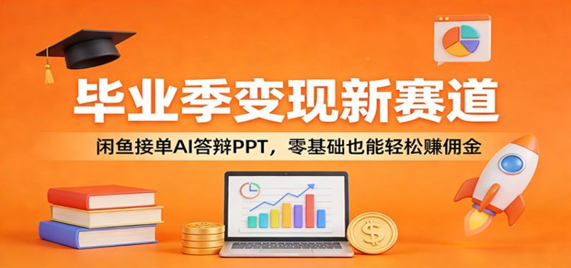 毕业季变现新赛道：闲鱼接单AI答辩PPT，零基础也能轻松赚佣金-一人公司创业项目 - 淘金吧
