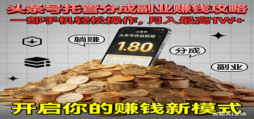 图片[1]-全程托管今日头条，一部手机就可以开干，最高躺赚1W+-云创网