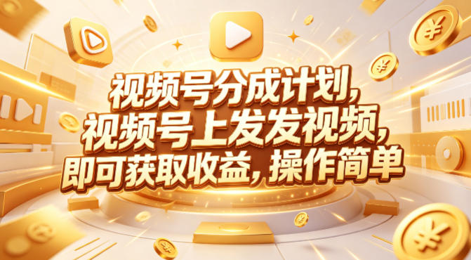 视频号分成计划，599元众筹的Red团队课程，视频号上发发视频，即可获取收益，操作简单-一人公司创业项目 - 淘金吧