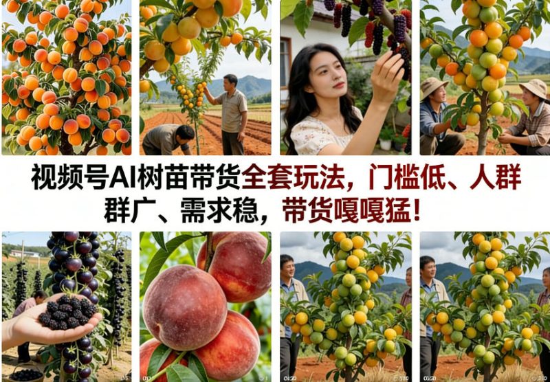 视频号AI树苗带货全套玩法，门槛低、人群广、需求稳，带货嘎嘎猛！(更新0401)-一人公司创业项目 - 淘金吧