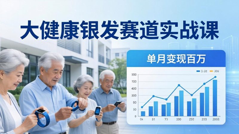 大健康银发赛道实战课：拆解视频号线索型 IP 单月变现百万逻辑，教你精准获客高效变现-一人公司创业项目 - 淘金吧