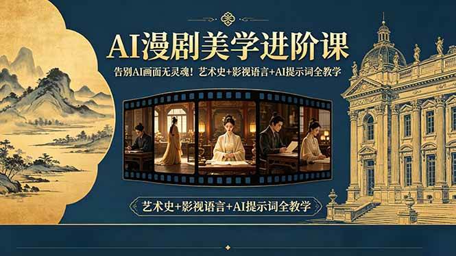 （18802期）告别AI画面无灵魂！AI漫剧美学进阶课-更新，艺术史+影视语言+AI提示词全教学-一人公司创业项目 - 淘金吧