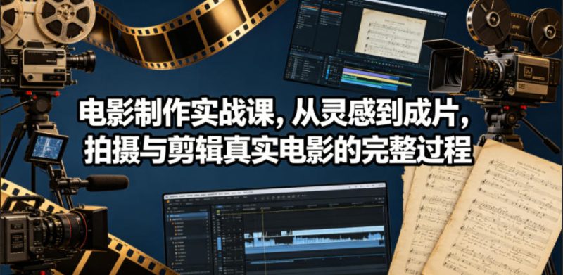 电影制作实战课，从灵感到成片，拍摄与剪辑真实电影的完整过程【原创双语字幕】-一人公司创业项目 - 淘金吧