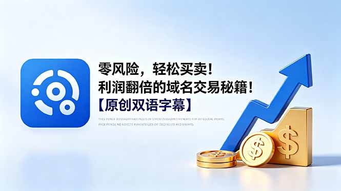 （18721期）零风险，轻松买卖！利润翻倍的域名交易秘籍！【原创双语字幕】-一人公司创业项目 - 淘金吧