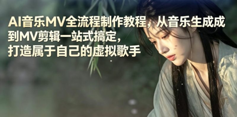AI音乐MV全流程制作教程，从音乐生成到MV剪辑一站式搞定，打造属于自己的虚拟歌手-一人公司创业项目 - 淘金吧