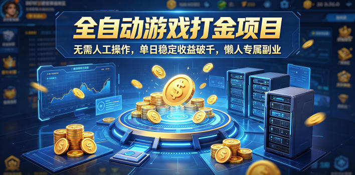 全自动游戏打金项目，无需人工操作，单日稳定收益破千，懒人专属副业【揭秘】-一人公司创业项目 - 淘金吧