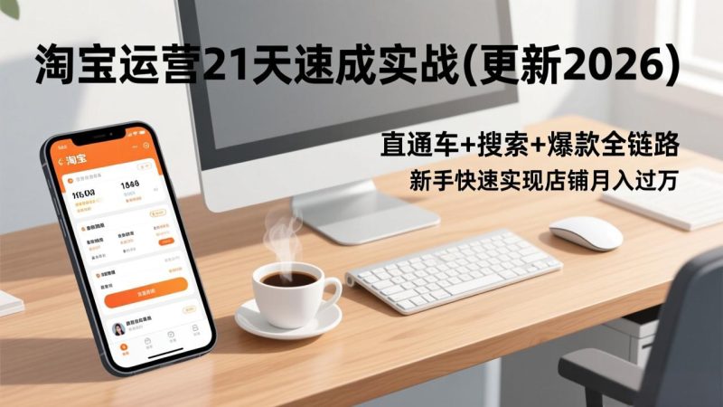 淘宝运营21天速成实战(更新3月-一人公司创业项目 - 淘金吧