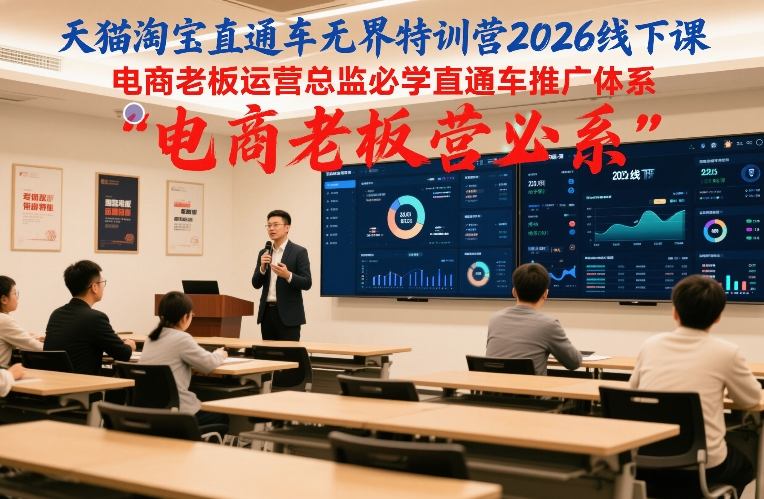天猫淘宝直通车无界特训营2026线下课，电商老板运营总监必学直通车推广体系-一人公司创业项目 - 淘金吧