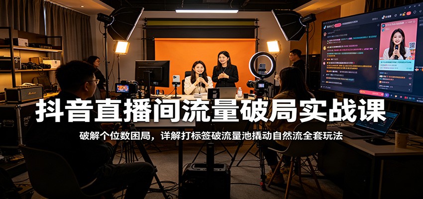 图片[1]-抖音直播间流量破局实战课：破解个位数困局，详解打标签破流量池撬动自然流全套玩法-云创网