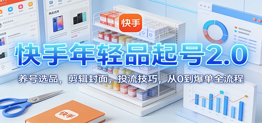 图片[1]-快手年轻品起号2.0：养号选品，剪辑封面，投流技巧，从0到爆单全流程-云创网