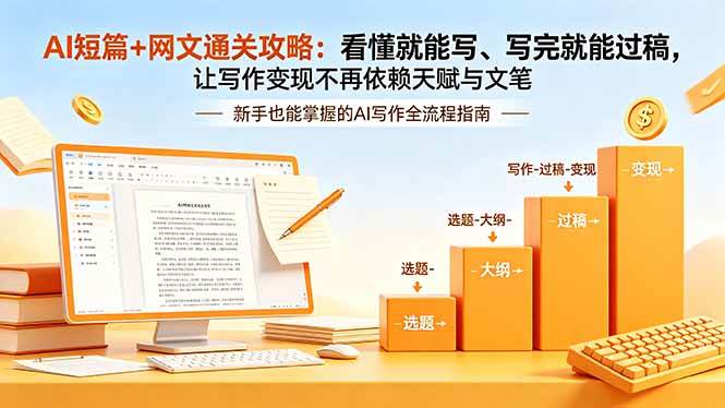 （19655期）AI短篇+网文通关攻略-更新：看懂就能写、写完就能过稿，让写作变现不再依赖天赋与文笔-淘金吧副业资源站