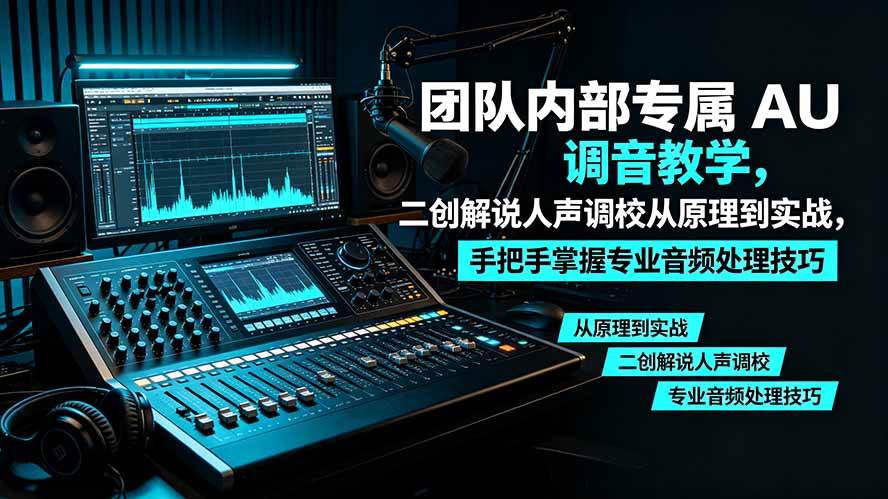 （19517期）某大佬团队内部专属 AU 调音教学，二创解说人声调校从原理到实战，手把手掌握专业音频处理技巧
