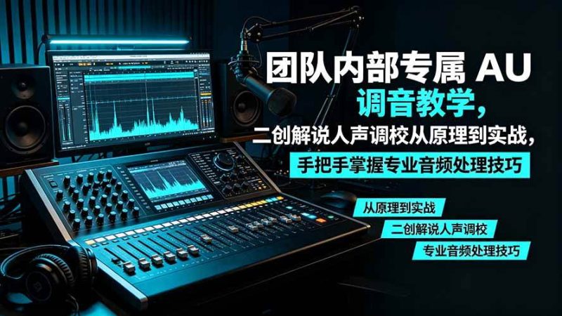 （19517期）某大佬团队内部专属 AU 调音教学，二创解说人声调校从原理到实战，手把手掌握专业音频处理技巧-淘金吧副业资源站