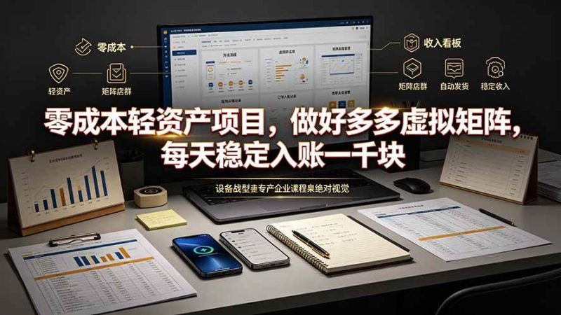 （19522期）零成本轻资产项目，做好多多虚拟矩阵，每天稳定入账一千块-淘金吧副业资源站