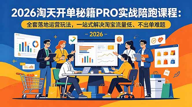 （19579期）2026淘天开单秘籍PRO实战陪跑课程-更新：全套落地运营玩法，一站式解决淘宝流量低、不出单难题-淘金吧副业资源站