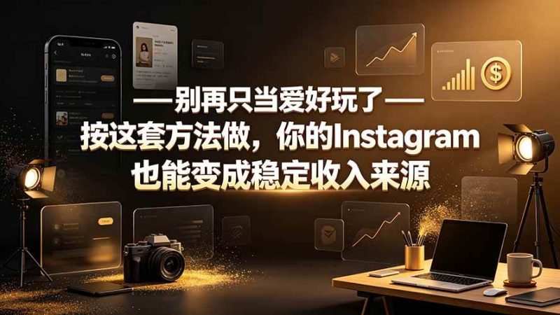 （19591期）别再只当爱好玩了——按这套方法做，你的Instagram也能变成稳定收入来源-淘金吧副业资源站