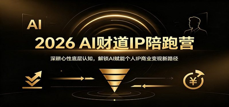 2026 AI财道IP陪跑营：深耕心性底层认知，解锁AI赋能个人IP商业变现新路径-淘金吧副业资源站